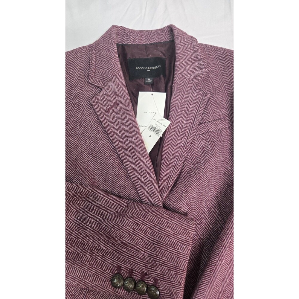 NEW Banana Republic Red Beet Root Herringbone Women’s Blazer Women Size 0